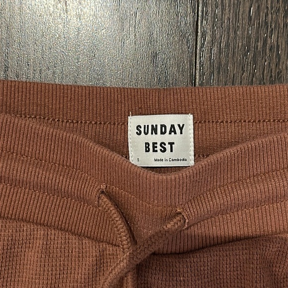 Sunday best brown waffle flare pants Small - Picture 2 of 4